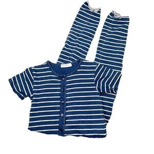 Miles Baby Blue Striped Romper